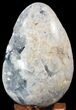 Crystal Filled Celestine (Celestite) Egg - Blue Crystal Geode #41718-3